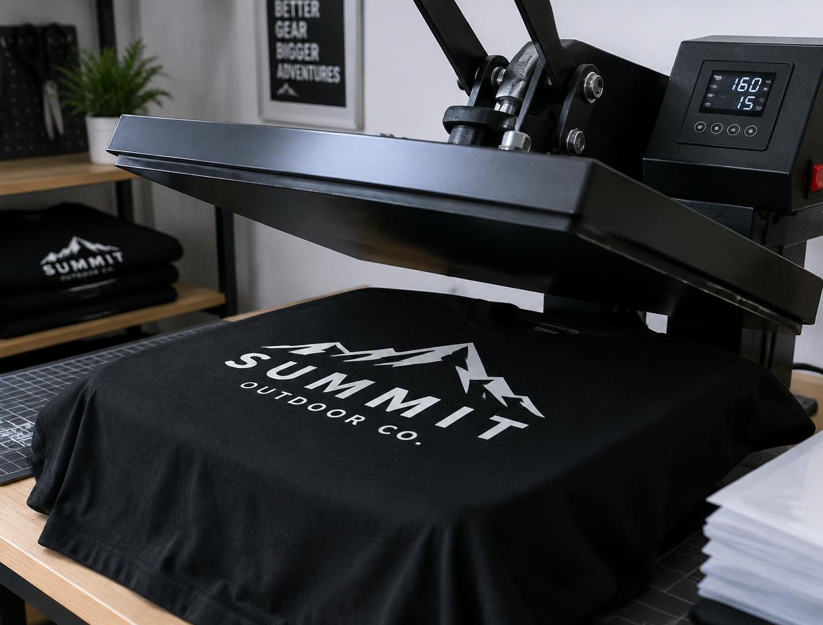 Een shirt onder de transferpers